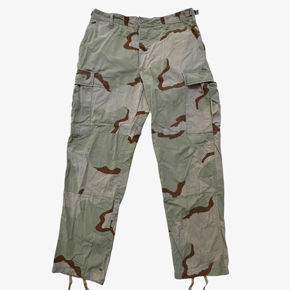 Military Desert Camo Cargo Pants Medium Regular Tan Brown Gorpcore Streetwear